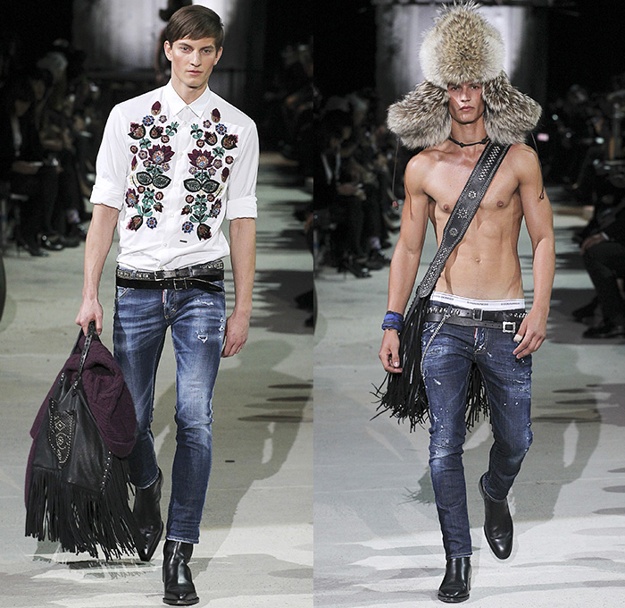 Dsquared2 2015-2016 Fall Autumn Winter Mens Runway | Denim Jeans Week Runway Catwalks, Fashion Shows, Season Collections Lookbooks > Fashion Curation Trendcast Trendsetting Forecast Styles Spring Summer Fall Autumn Winter Designer Brands