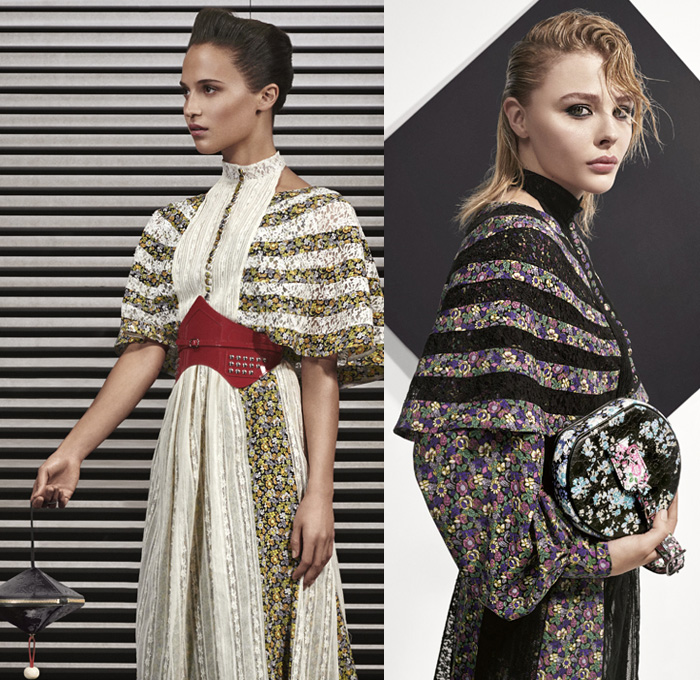 Lace Dress, Jean Jacket, Louis Vuitton Bag — bows & sequins