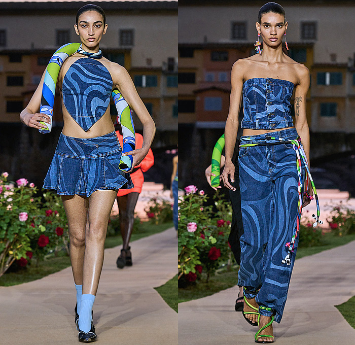 Emilio Pucci Runway Blue Silk Dress