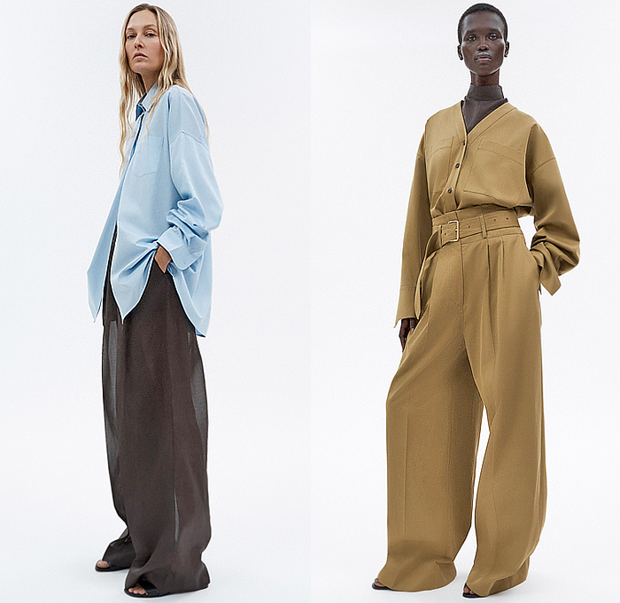 Adam Lippes 2025 Pre-Fall Autumn Womens Lookbook - Blouse Long Sleeve Poncho Stripes Denim Jeans Wide Leg Palazzo Pants Caftan Kaftan Shirtdress Onesie Flowers Floral Sheer Pockets Slouchy Baggy Loose High Waist Metallic Mesh Fishnet Pencil Skirt Minimal Shift Dress Draped Ruffles Asymmetrical Hem Tank Top Blazer Jacket Pantsuit Check Outerwear Trench Coat Sandals