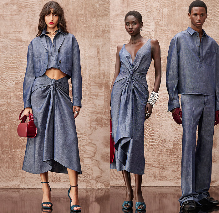 Ferrari 2025 Pre-Fall Autumn Womens Lookbook - Denim Jeans Shirtdress Blazer Accordion Pleats Miniskirt Outerwear Faded Check Plaid Oversized Pockets Utility Flap Pockets Flaps Bomber Jacket Vest Caftan Kaftan Slouchy Midi Skirt Hoodie Sweatshirt Suede Pantsuit Fur Geometric Cargo Pants Twist Cinch Tied Crop Top Midriff Dress Knit One Shoulder Corduroy Wide Leg Gloves Handbag Pumps