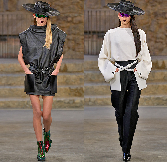 Louis Vuitton 2025 Resort Cruise Pre-Spring Womens Runway - Nicolas Ghesquière - Park Güell - Cordovan Hats Sombrero Cordobés Gaucho Frankenstein Shoulders Blazerdress Boatneck Wide Sleeves Blouse Tiered Miniskirt Jumpsuit Polka Dots Lace Mesh Fishnet Flowers Floral Embroidery Shawl Capelet Bombacha Jodhpurs Plush Bustier Strapless Leather Draped Tweed Studs Sequins Crystals Bubble Dress Halterneck Babydoll Draped Knot Scales Arrowhead Pouch Handbag Fringes Riding Boots Sandals