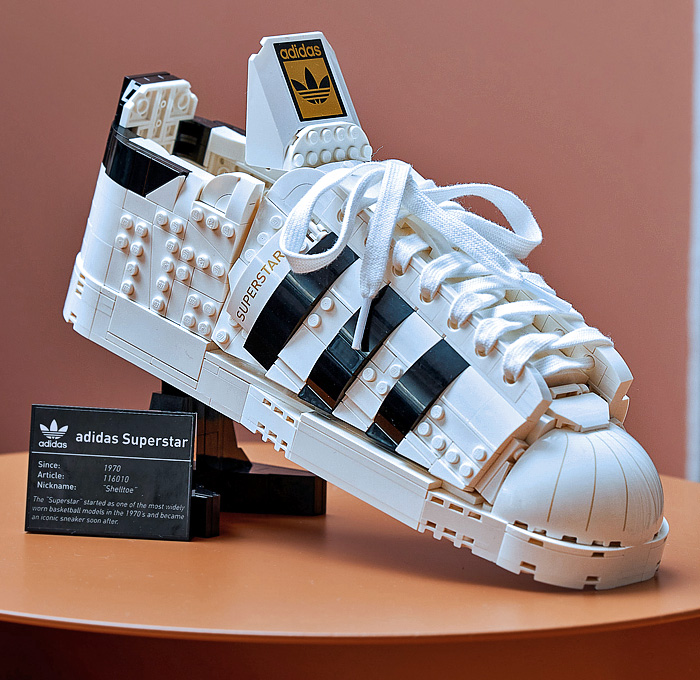 LEGO adidas Originals Superstar Sneakers Collaboration | Denim Jeans Fashion Week Runway 